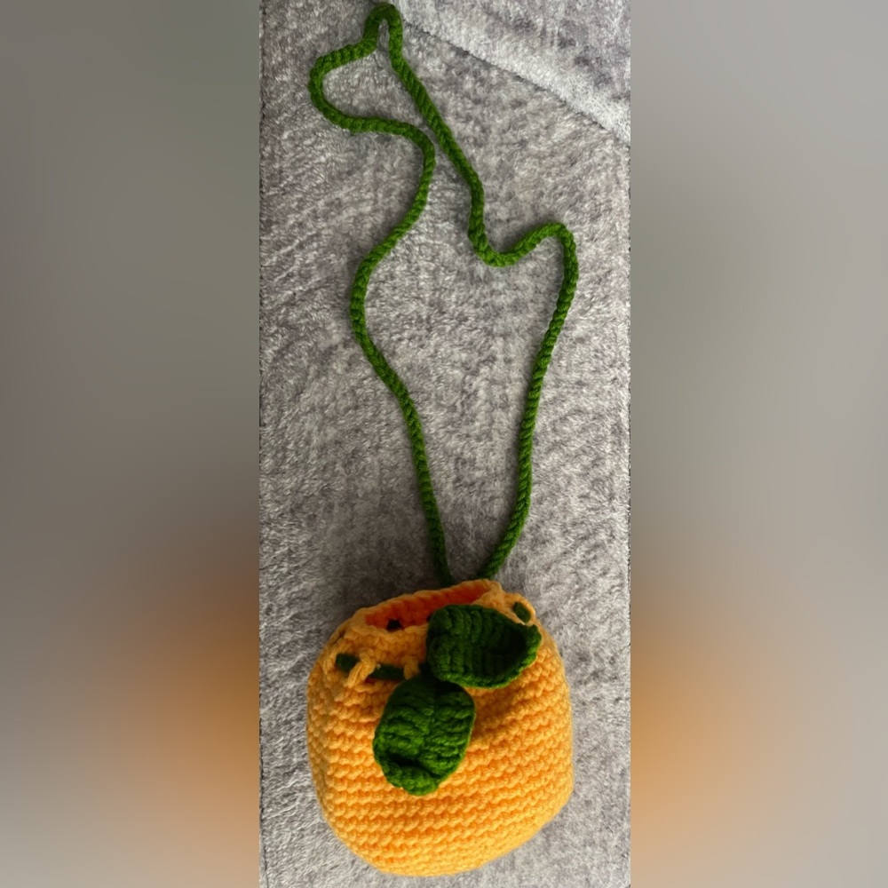 Mini Fruit Design Crochet Crossbody Bag